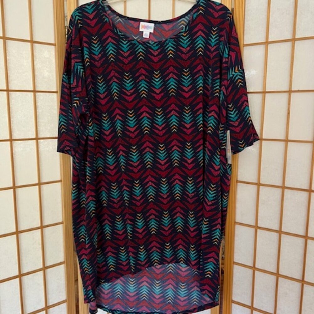 LuLaRoe Shirt. Irma. L. Red and Blue